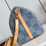 Louis Vuitton Keepall Bandoulière 50 Damier Denim 3D Travel Bag M40739 Replica