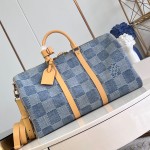 Louis Vuitton Keepall Bandoulière 50 Damier Denim 3D Travel Bag M40739 Replica