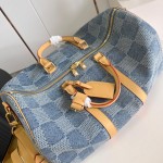 Louis Vuitton Keepall Bandoulière 50 Damier Denim 3D Travel Bag M40739 Replica