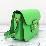 Gucci 602204 White Leather Shoulder Bag with Red and Green Accents