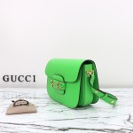 Gucci 602204 White Leather Shoulder Bag with Red and Green Accents