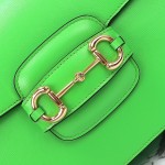 Gucci 602204 White Leather Shoulder Bag with Red and Green Accents