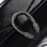 Gucci 799599 Patent Leather Shoulder Bag in Black and Off-White