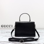 Gucci 799599 Patent Leather Shoulder Bag in Black and Off-White