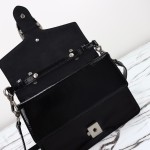Gucci 799599 Patent Leather Shoulder Bag in Black and Off-White