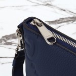 Gucci 761747 Blue GG Embossed Leather Shoulder Bag