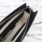 Gucci 795240 Black Embossed Large G Leather Shoulder Bag