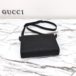 Gucci 795240 Black Embossed Large G Leather Shoulder Bag