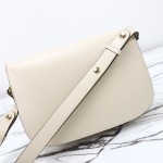 Gucci 602204 White Leather Shoulder Bag with Red and Green Accents