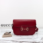 Gucci 602204 White Leather Shoulder Bag with Red and Green Accents