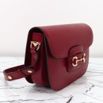 Gucci 602204 White Leather Shoulder Bag with Red and Green Accents