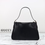 Gucci GG Black Canvas Leather Tote Bag 815217