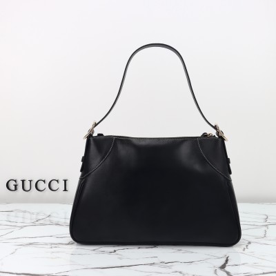 Gucci - GG Black Canvas Leather Tote Bag 815217 