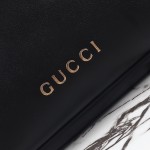 Gucci GG Black Canvas Leather Tote Bag 815217