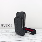 Gucci 822073 Black Rubber Leather Handbag