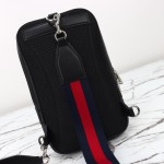 Gucci 822073 Black Rubber Leather Handbag