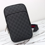 Gucci 822073 Black Rubber Leather Handbag
