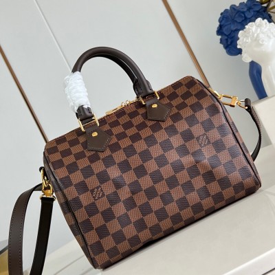 Louis Vuitton - Speedy Bandoulière 25 Handbag Damier Ebene Canvas with Leather Handle