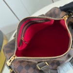 Louis Vuitton Speedy Bandoulière 25 Handbag with Damier Ebene Canvas and Leather Handle