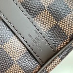 Louis Vuitton Speedy Bandoulière 25 Handbag with Damier Ebene Canvas and Leather Handle