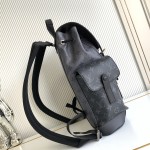 Louis Vuitton Christopher Small Backpack in Monogram Eclipse Reverse with Leather Trim and Side Pockets