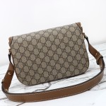 Gucci 815178 Brown & Black Leather Top Handle Bag