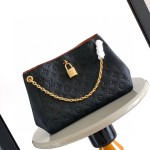 Louis Vuitton Anytime Small Monogram Empreinte Leather Handbag M14414 Black / M14658 Milkshake Pink
