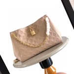 Louis Vuitton Anytime Small Monogram Empreinte Leather Handbag M14414 Black / M14658 Milkshake Pink