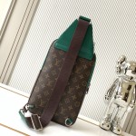 Louis Vuitton Avenue Small Shoulder Bag in Monogram Eclipse with Zippered Pocket and Adjustable Shoulder Strap