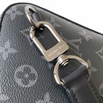 Louis Vuitton Avenue Small Shoulder Bag in Monogram Eclipse with Zippered Pocket and Adjustable Shoulder Strap