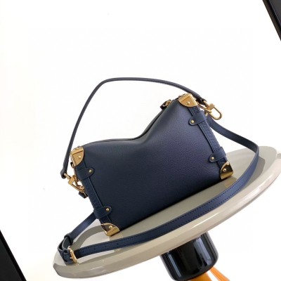 Louis Vuitton - Side Trunk Medium Handbag M25160 Navy Blue Leather