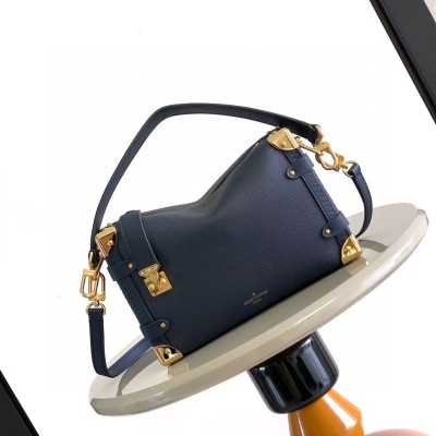 Louis Vuitton - Side Trunk Medium Handbag M25160 Navy Blue Leather