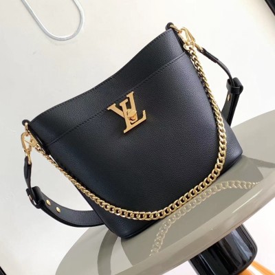 Louis Vuitton - Lock and Walk Bucket Bag M24006 / M24165 White, Black, Brown Calfskin Leather