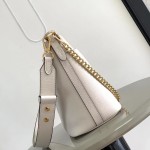 Louis Vuitton Lock and Walk Bucket Bag M24006/M24165 white black brown calfskin leather LV turn-lock gold chain