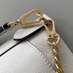 Louis Vuitton Lock and Walk Bucket Bag M24006/M24165 white black brown calfskin leather LV turn-lock gold chain