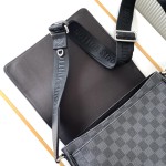 Louis Vuitton District Small Messenger Bag in Taïga Leather with Magnetic Flap and Adjustable Strap