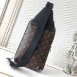 Louis Vuitton Avenue Shoulder Bag in Damier Graphite Canvas with Leather Patch and Adjustable Strap