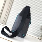 Louis Vuitton Avenue Small Shoulder Bag in Monogram Eclipse Canvas with Zipper Pocket