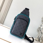 Louis Vuitton Avenue Small Shoulder Bag in Monogram Eclipse Canvas with Zipper Pocket
