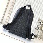Louis Vuitton Discovery Slim Backpack in Monogram Eclipse Coated Canvas with Front Zipper Pocket