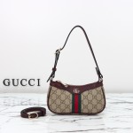 Gucci Mini Shoulder Bag Replica 838465 Apricot Brown and Brown-Red
