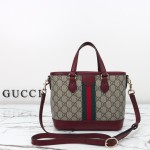 Gucci 836848 / 836849 Coffee Red Leather Handbag