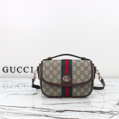 Gucci - 836843 Beige/Brown & Brown/Red Crossbody Bag 