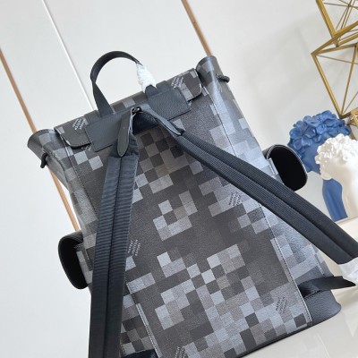 Louis Vuitton - Christopher Medium Backpack Damoflage Black Canvas M14952 Replica Bag