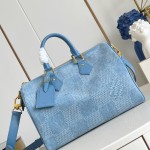Louis Vuitton Speedy 30 Bandoulière Damier Denim 3D Canvas Handbag N00203 Replica