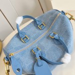 Louis Vuitton Speedy 30 Bandoulière Damier Denim 3D Canvas Handbag N00203 Replica