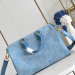 Louis Vuitton Speedy 30 Bandoulière Damier Denim 3D Canvas Handbag N00203 Replica