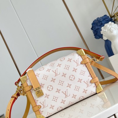 Louis Vuitton - Side Trunk Medium Handbag M26287 White Monogram Canvas 