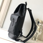 Louis Vuitton Christopher Medium Backpack in Monogram Taurillon Leather with Drawstring and Button Closure