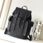 Louis Vuitton Christopher Medium Backpack in Monogram Taurillon Leather with Drawstring and Button Closure